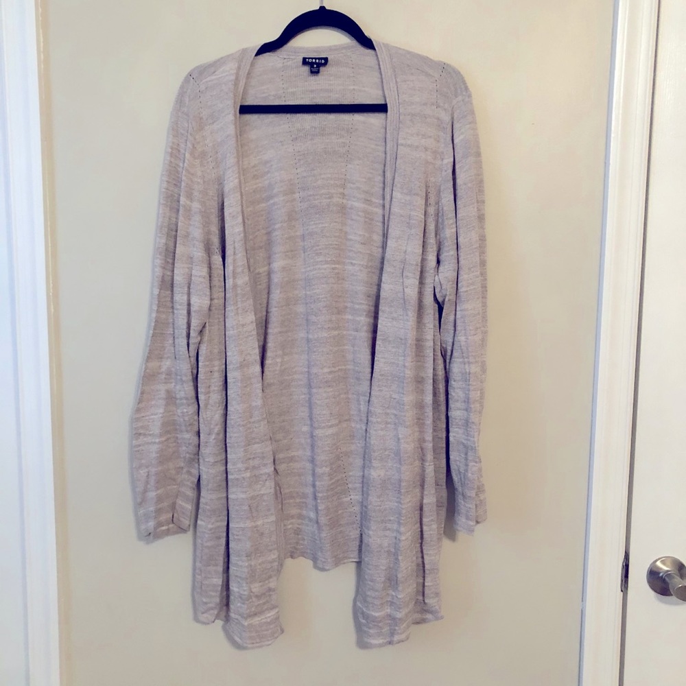 Torrid Open Front Cardigan with Eyelet Detail